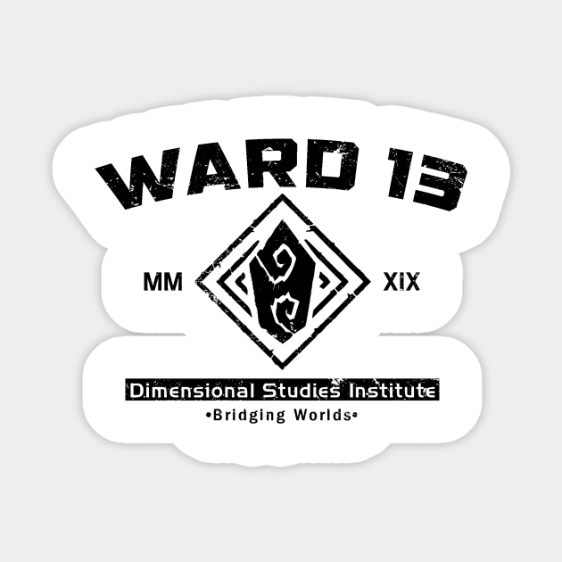 Ward 13 (Black) Sticker by Miskatonic Designs